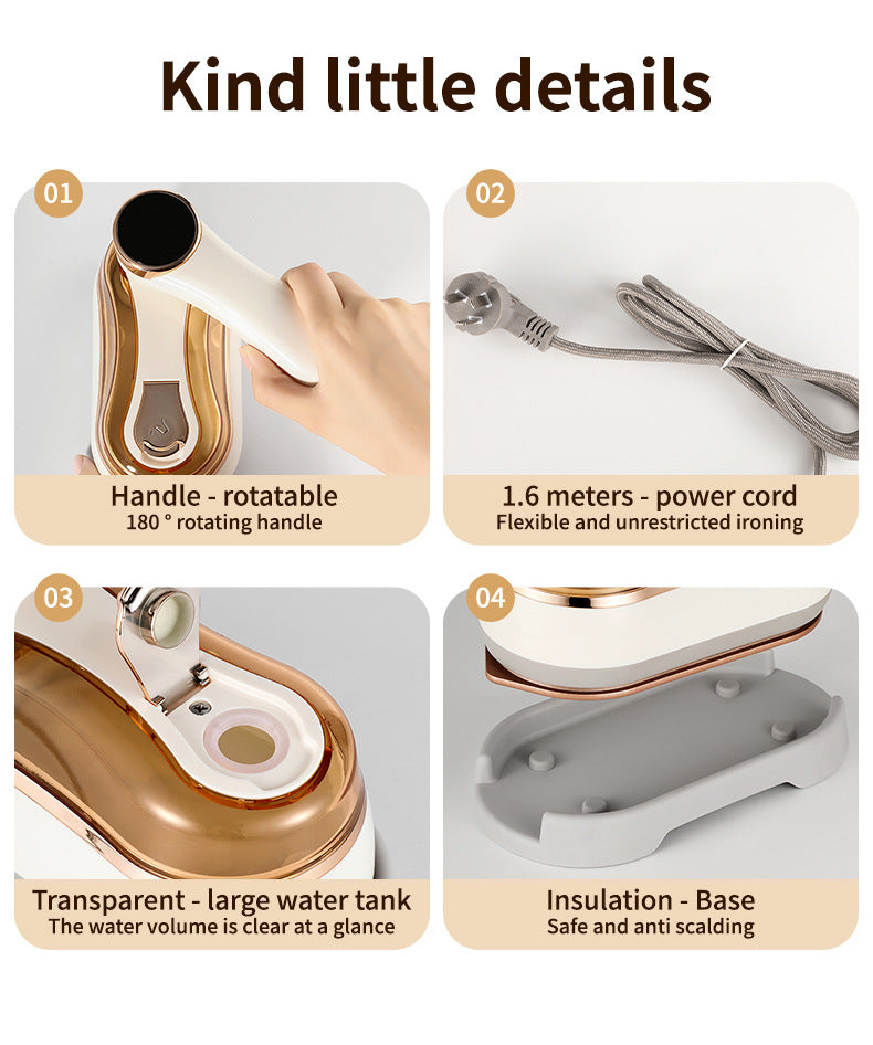 2024 New Handheld Steam Iron 1200W High Power Home Portable Mini Garment Steamer Touch Screen Electric Iron