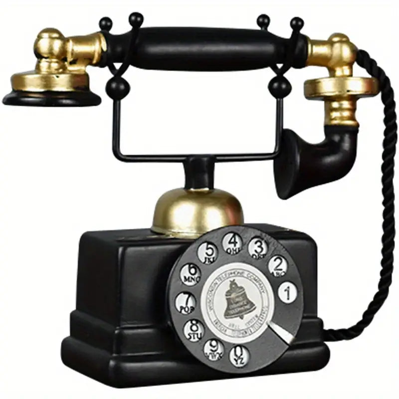Vintage Decorative Telephone – Classic American Rotary Phone Replica, Handcrafted Resin for Study Room & Bookshelf Display