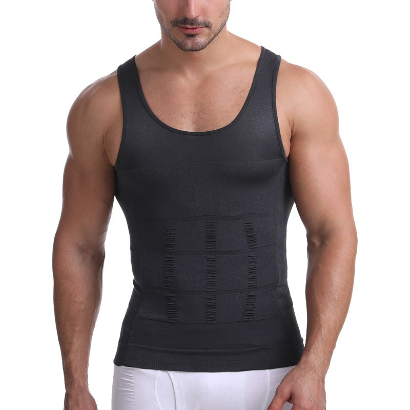 Men’s Compression Shirt – Slimming Body Shaper Vest for Chest, Abdomen & Waist Support