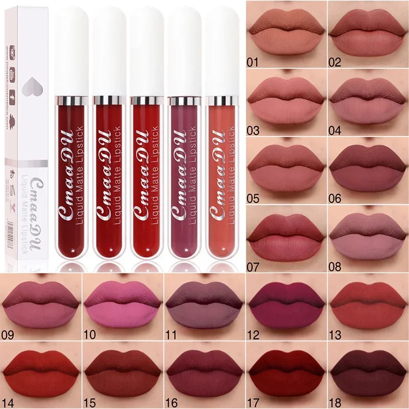 Velvet Matte Liquid Lipstick – Long-Lasting, Waterproof, Nonstick Red Lip Gloss for Bold Beauty