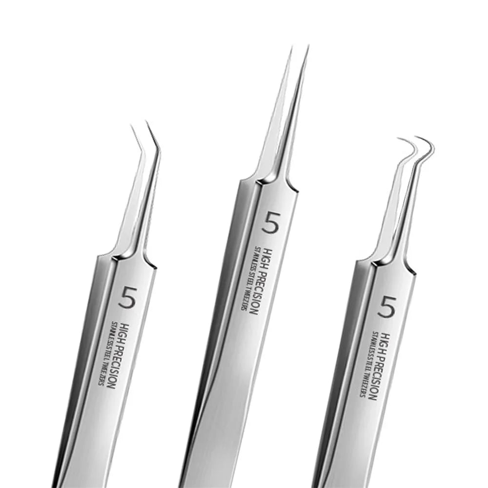 German Ultra-Fine No. 5 Blackhead Tweezers – Precision Acne & Pimple Extractor for Professional Beauty Care