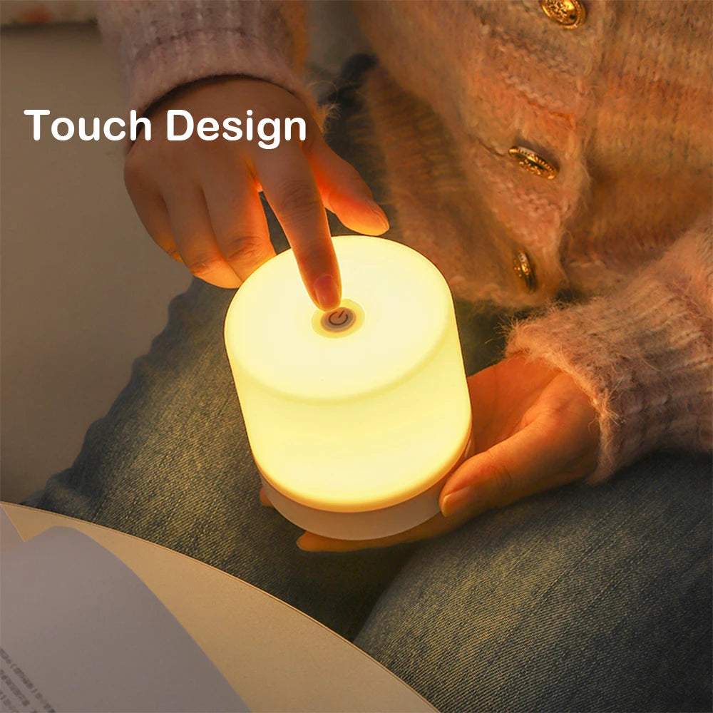 Touch Bedside Lamp with USB Charging – 3-Mode Dimmable LED Night Light for Bedroom, Eye Protection & Kids' Gift