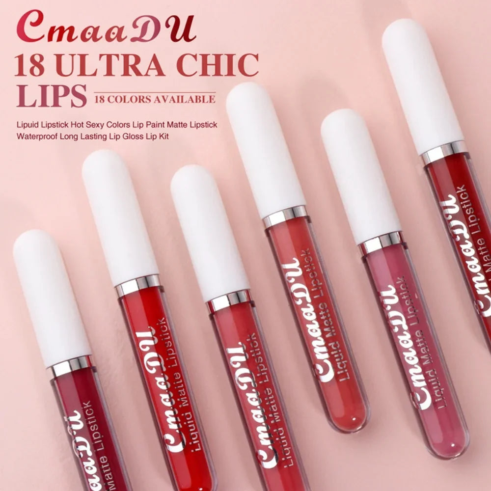 Velvet Matte Liquid Lipstick – Long-Lasting, Waterproof, Nonstick Red Lip Gloss for Bold Beauty