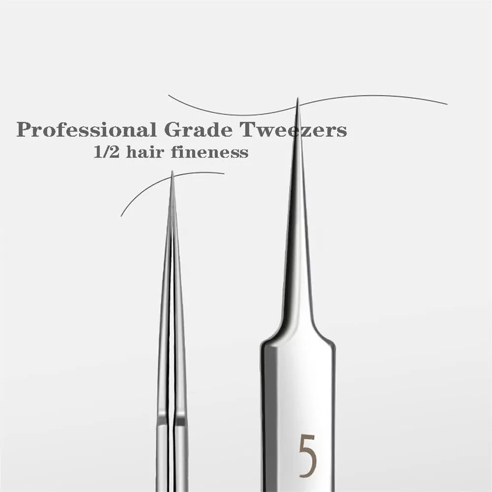 German Ultra-Fine No. 5 Blackhead Tweezers – Precision Acne & Pimple Extractor for Professional Beauty Care