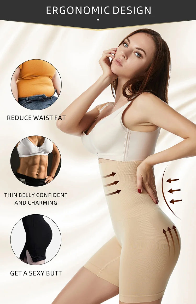 Trendy High Waist Trainer Panties Shapewear for Women Tummy Control Hip Butt Lifter Shorts Slimming Sheath Ladies Mid Thigh Body Shaper
