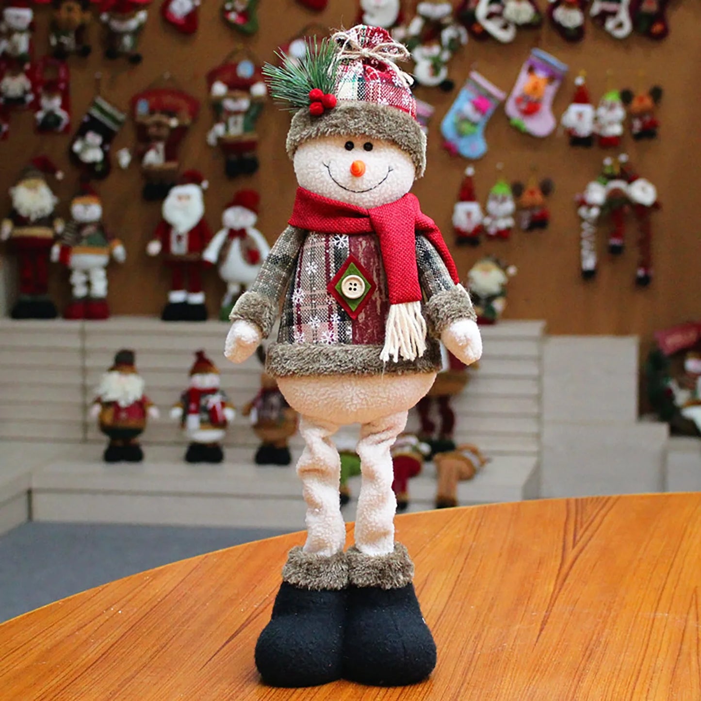 48cm*18cm Santa, Snowman & Reindeer Table and Mantel Christmas Decoration – Festive Leg Ornaments for Xmas Tree and Holiday Gifts