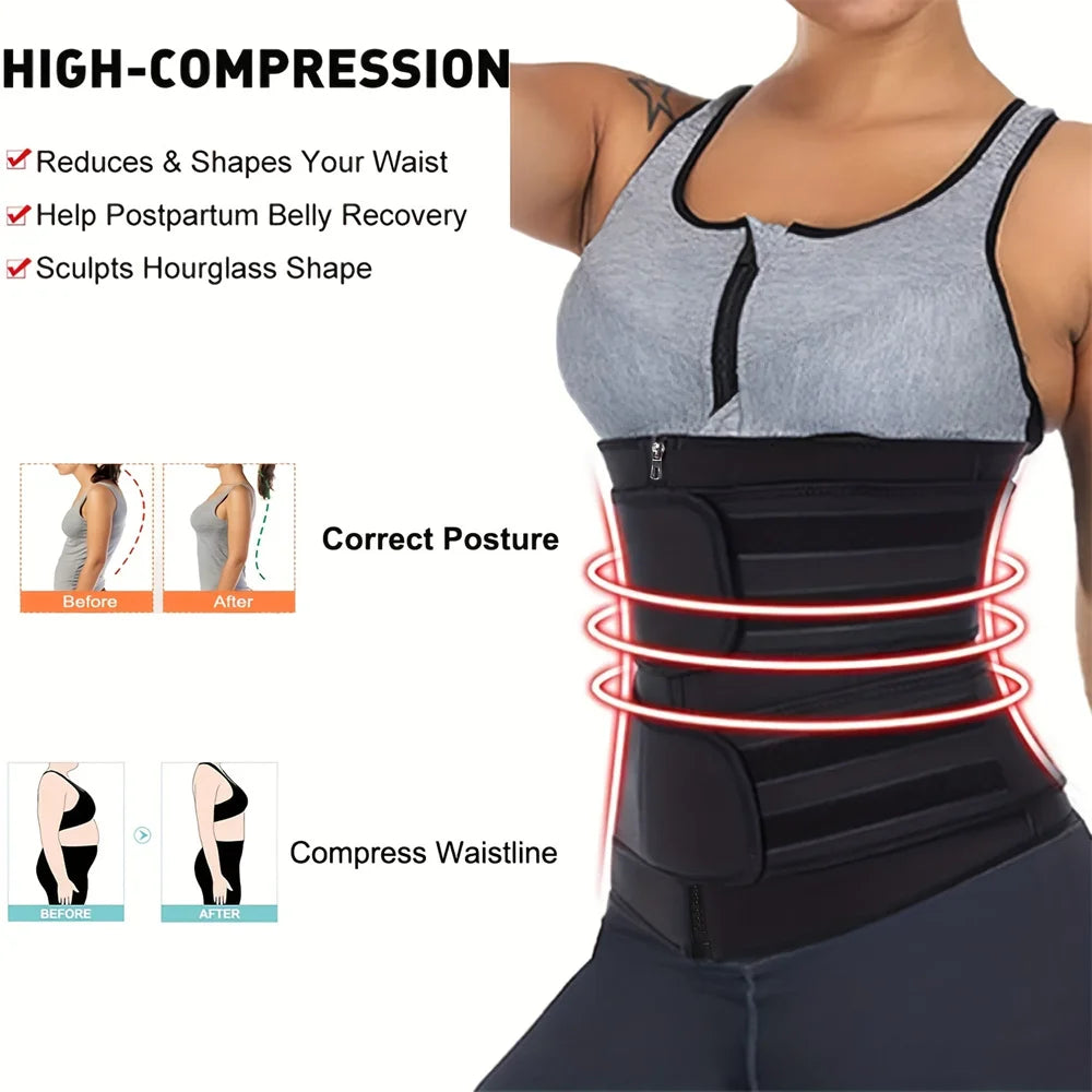 JUCANA Trendy Breathable Neoprene Waist Trainer, Trimmer Belt, Body Shapewear For Women