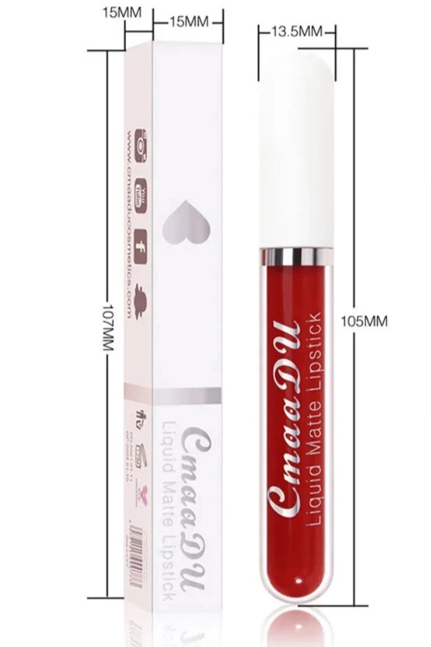 Velvet Matte Liquid Lipstick – Long-Lasting, Waterproof, Nonstick Red Lip Gloss for Bold Beauty