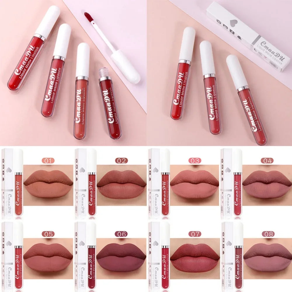 Velvet Matte Liquid Lipstick – Long-Lasting, Waterproof, Nonstick Red Lip Gloss for Bold Beauty