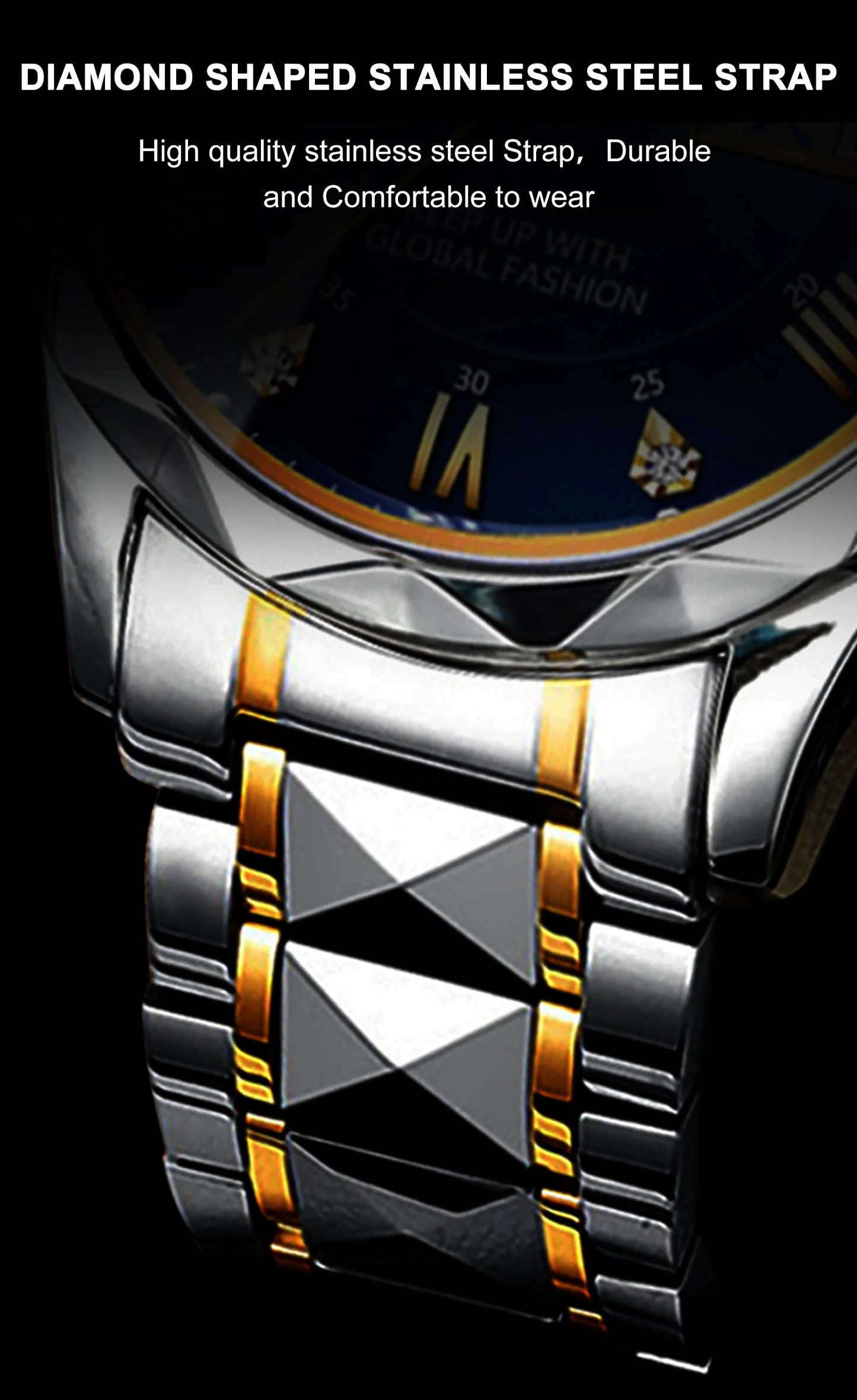 POEDAGAR Luxury Men’s Stainless Steel Watch – Waterproof, Luminous, Date & Week Display