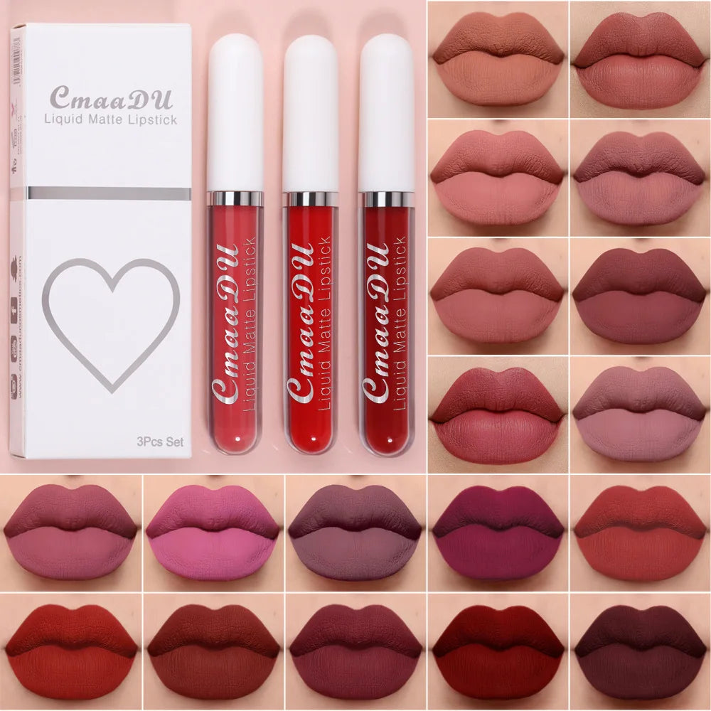 Velvet Matte Liquid Lipstick – Long-Lasting, Waterproof, Nonstick Red Lip Gloss for Bold Beauty