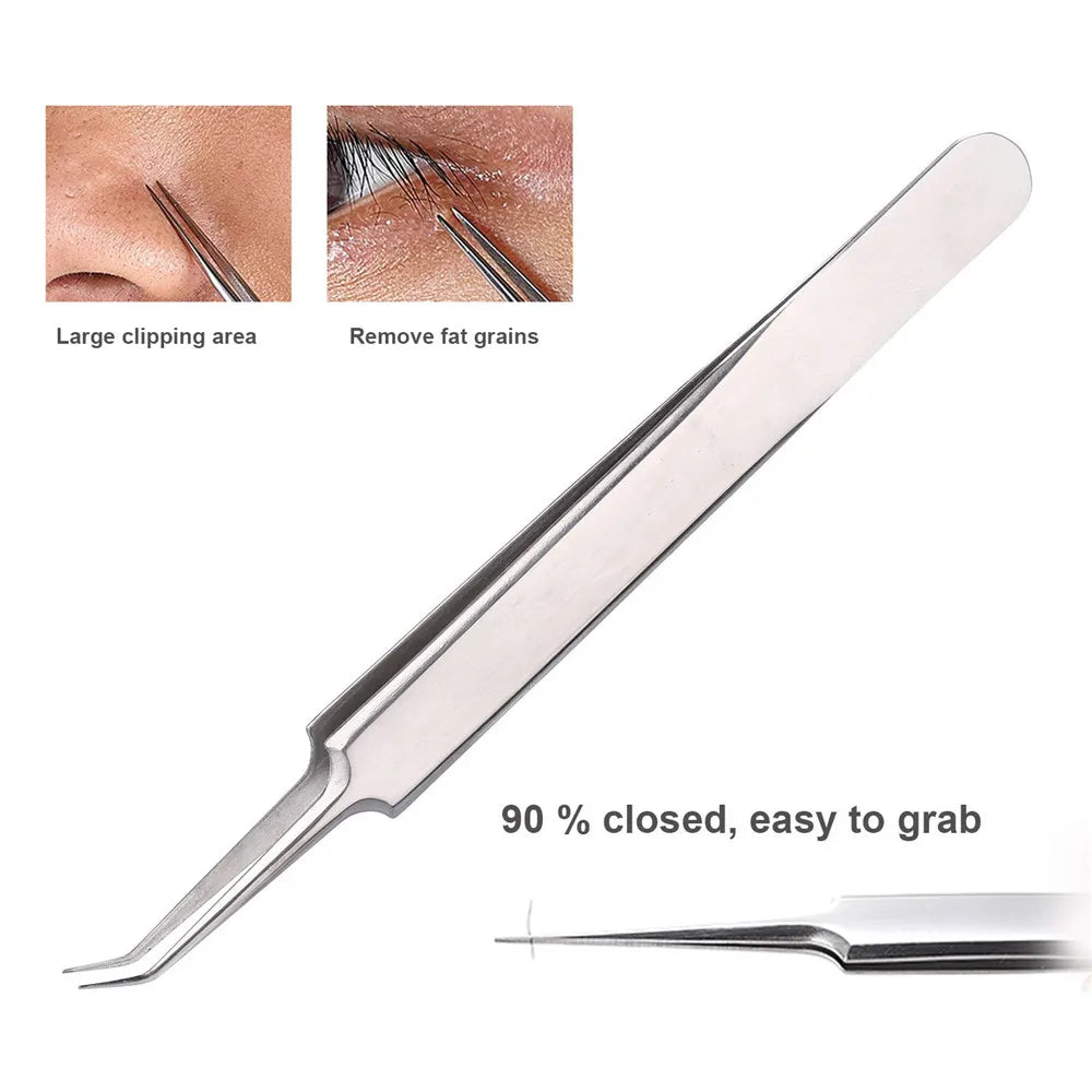 German Ultra-Fine No. 5 Blackhead Tweezers – Precision Acne & Pimple Extractor for Professional Beauty Care