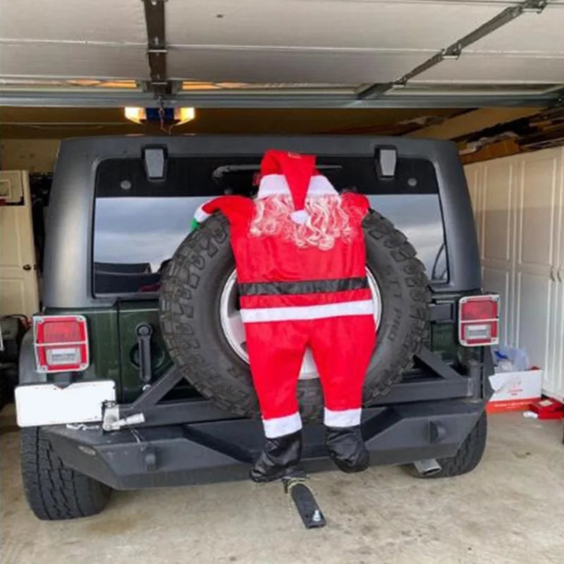 105cm Santa Claus & Snowman Hugs the Tree Doll – Festive Christmas Tree Ornament for 2024, Holiday Decor & New Year Celebration