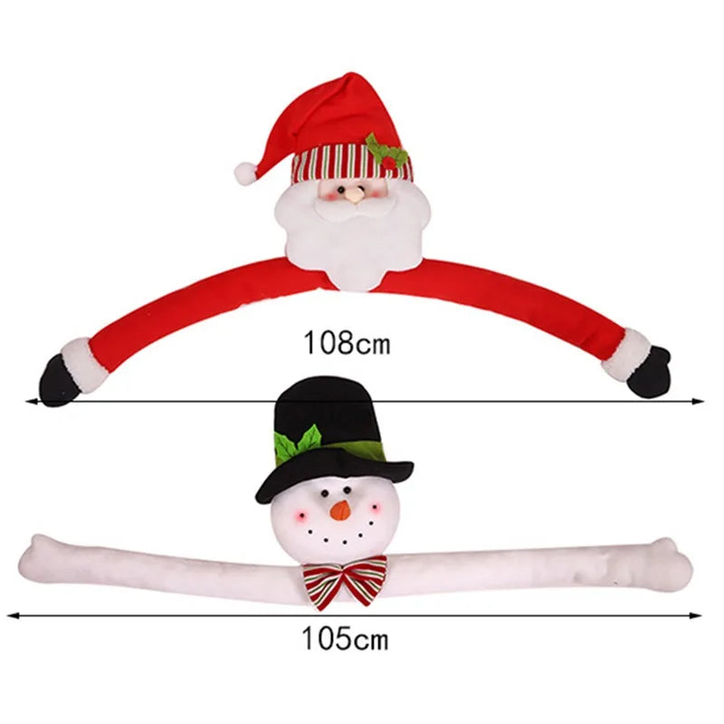105cm Santa Claus & Snowman Hugs the Tree Doll – Festive Christmas Tree Ornament for 2024, Holiday Decor & New Year Celebration