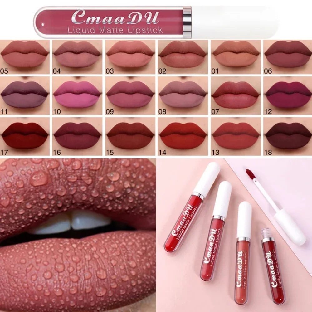 Velvet Matte Liquid Lipstick – Long-Lasting, Waterproof, Nonstick Red Lip Gloss for Bold Beauty