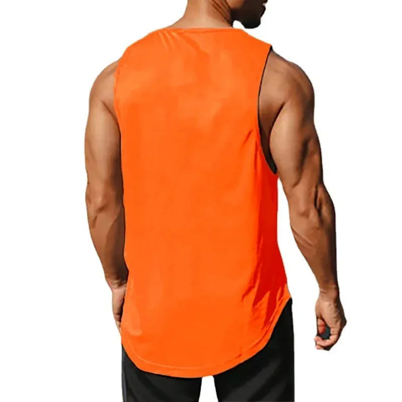 Summer Mens Gym Tank Tops Fitness Clothing Mesh Quick Dry Loose Fit Bodybuilding Sleeveless T Shirts Men Fashion Basketball Vest