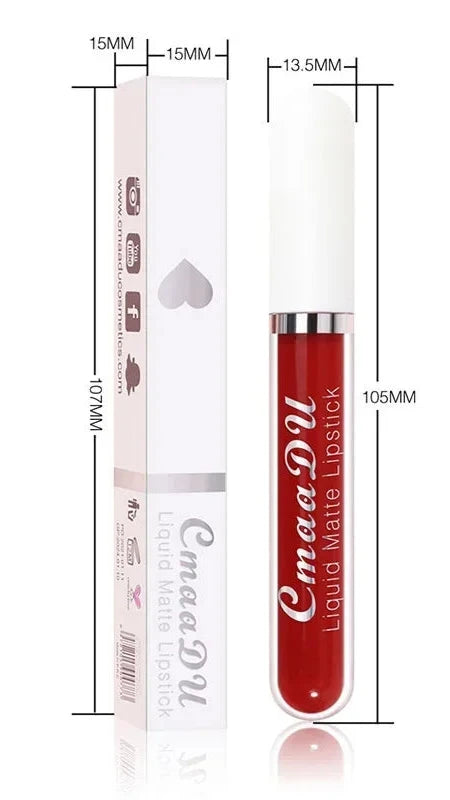 Velvet Matte Liquid Lipstick – Long-Lasting, Waterproof, Nonstick Red Lip Gloss for Bold Beauty