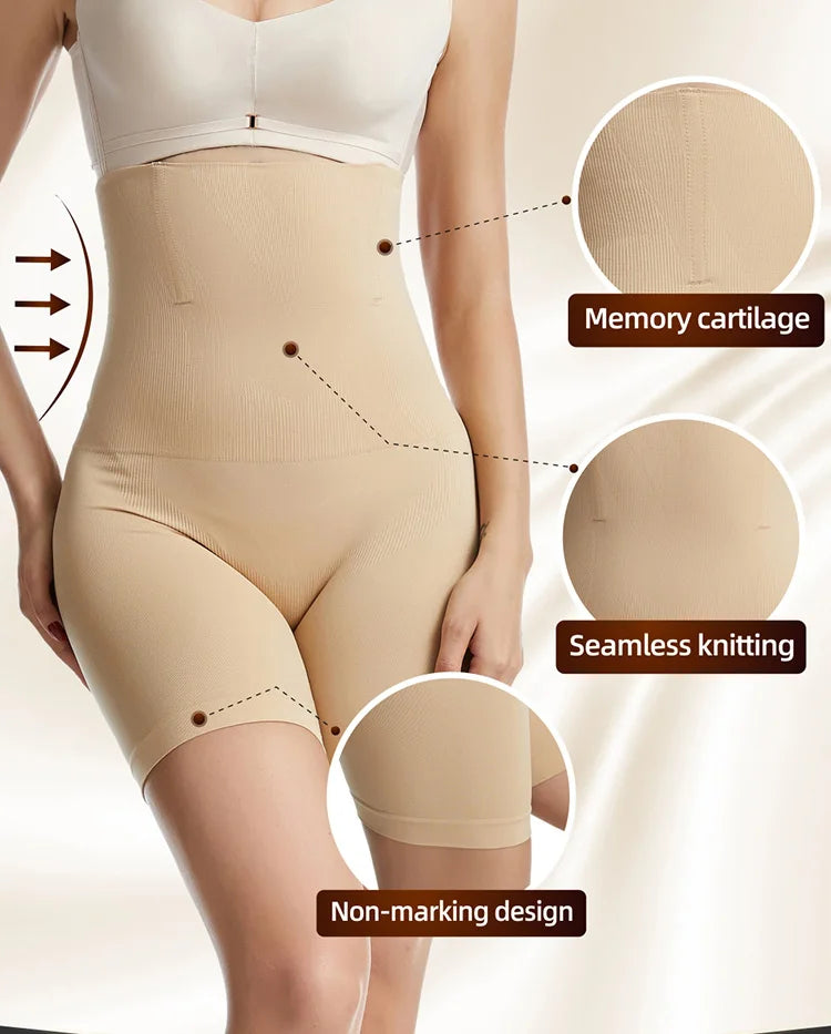Trendy High Waist Trainer Panties Shapewear for Women Tummy Control Hip Butt Lifter Shorts Slimming Sheath Ladies Mid Thigh Body Shaper