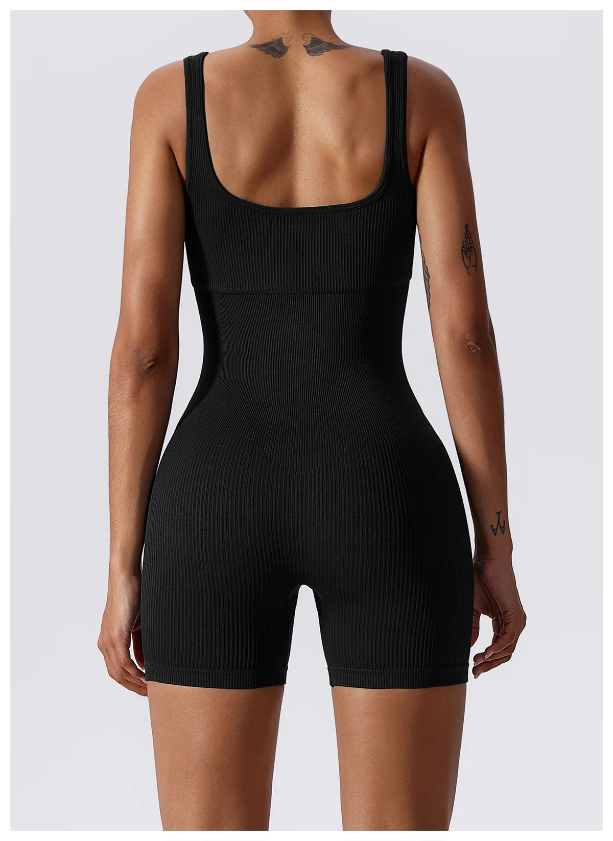 Women's Yoga Rompers One Piece Tummy Control Seamless Ribbed Jumpsuit Padded Sports Bra Romper Fashion Fitness Sportwear