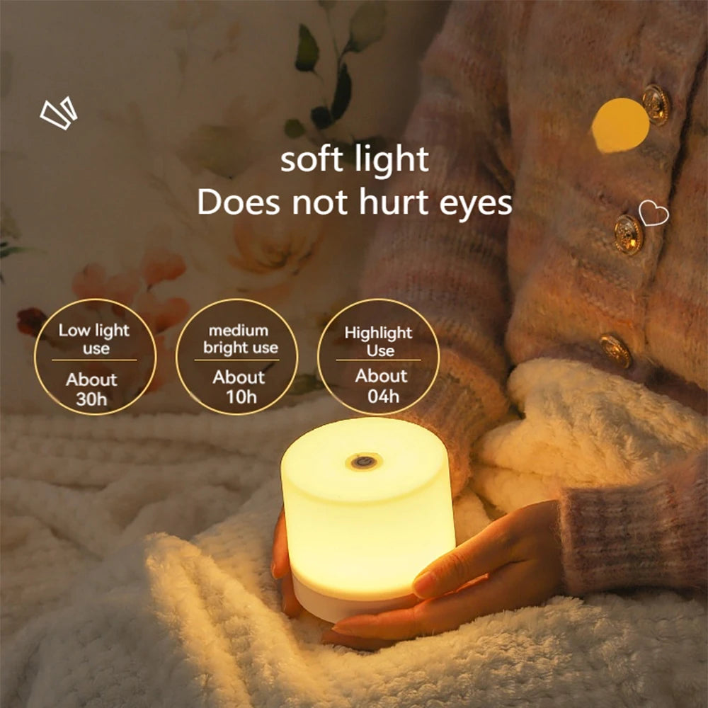 Touch Bedside Lamp with USB Charging – 3-Mode Dimmable LED Night Light for Bedroom, Eye Protection & Kids' Gift