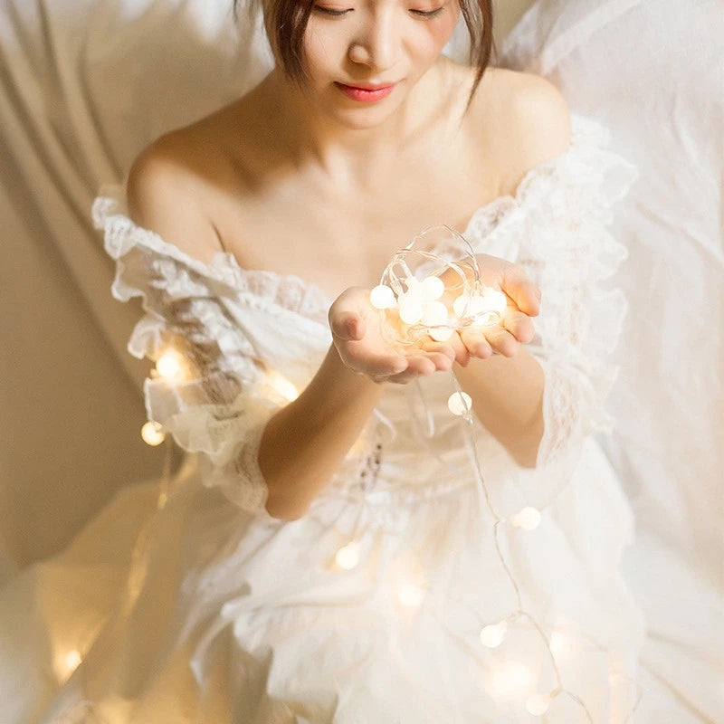 10M USB/Battery Powered LED Ball String Lights – Outdoor Fairy Garland Lights for Wedding, Garden, Christmas, and Party Decoration