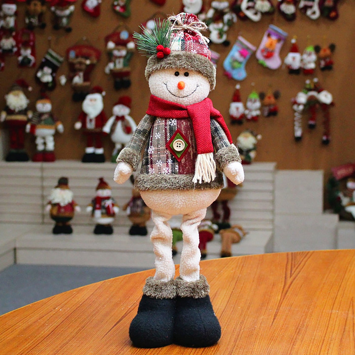 48cm*18cm Santa, Snowman & Reindeer Table and Mantel Christmas Decoration – Festive Leg Ornaments for Xmas Tree and Holiday Gifts