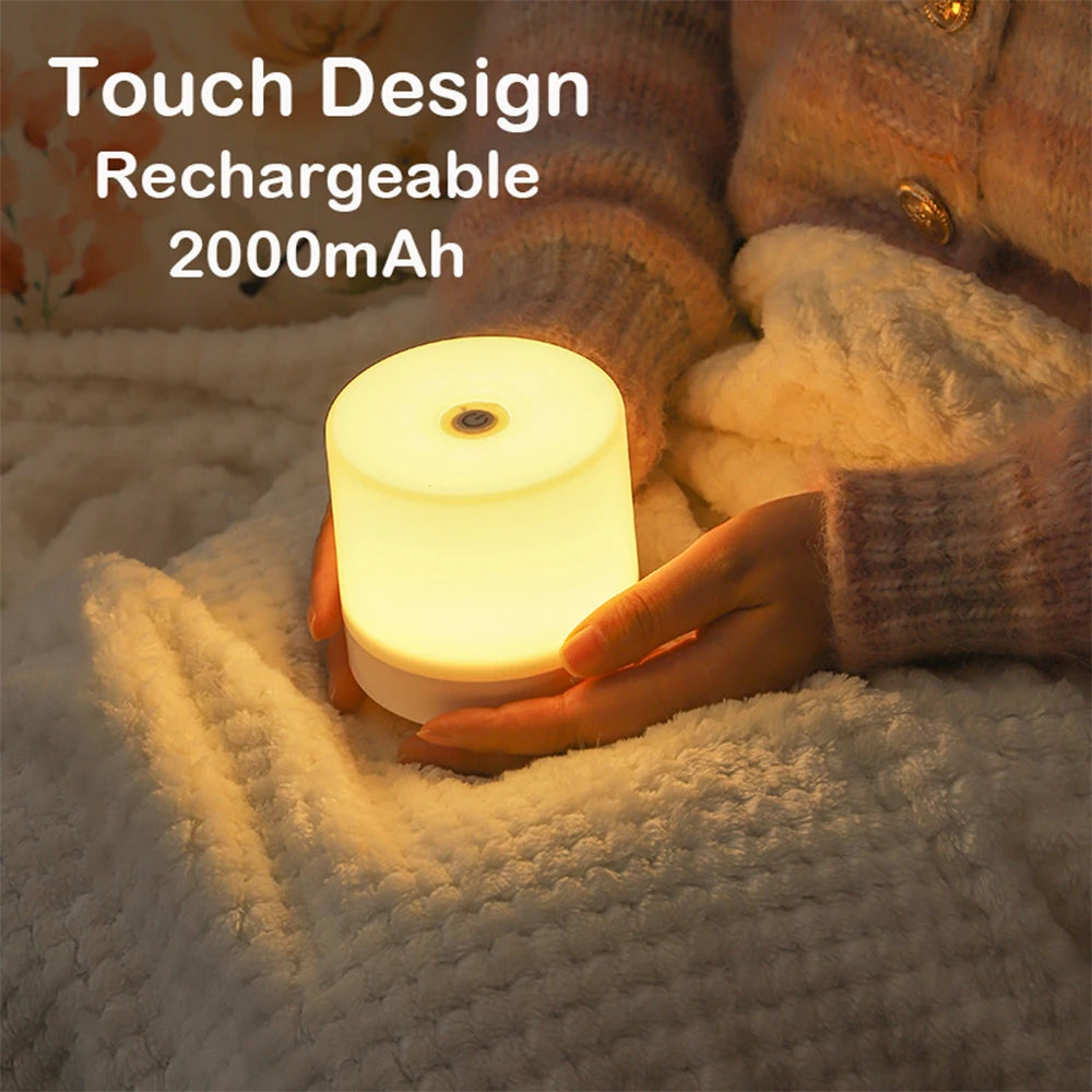 Touch Bedside Lamp with USB Charging – 3-Mode Dimmable LED Night Light for Bedroom, Eye Protection & Kids' Gift