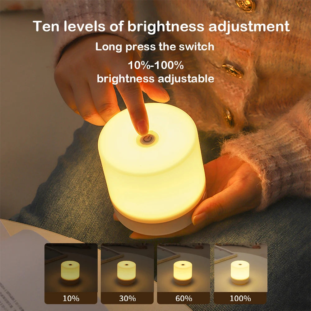 Touch Bedside Lamp with USB Charging – 3-Mode Dimmable LED Night Light for Bedroom, Eye Protection & Kids' Gift