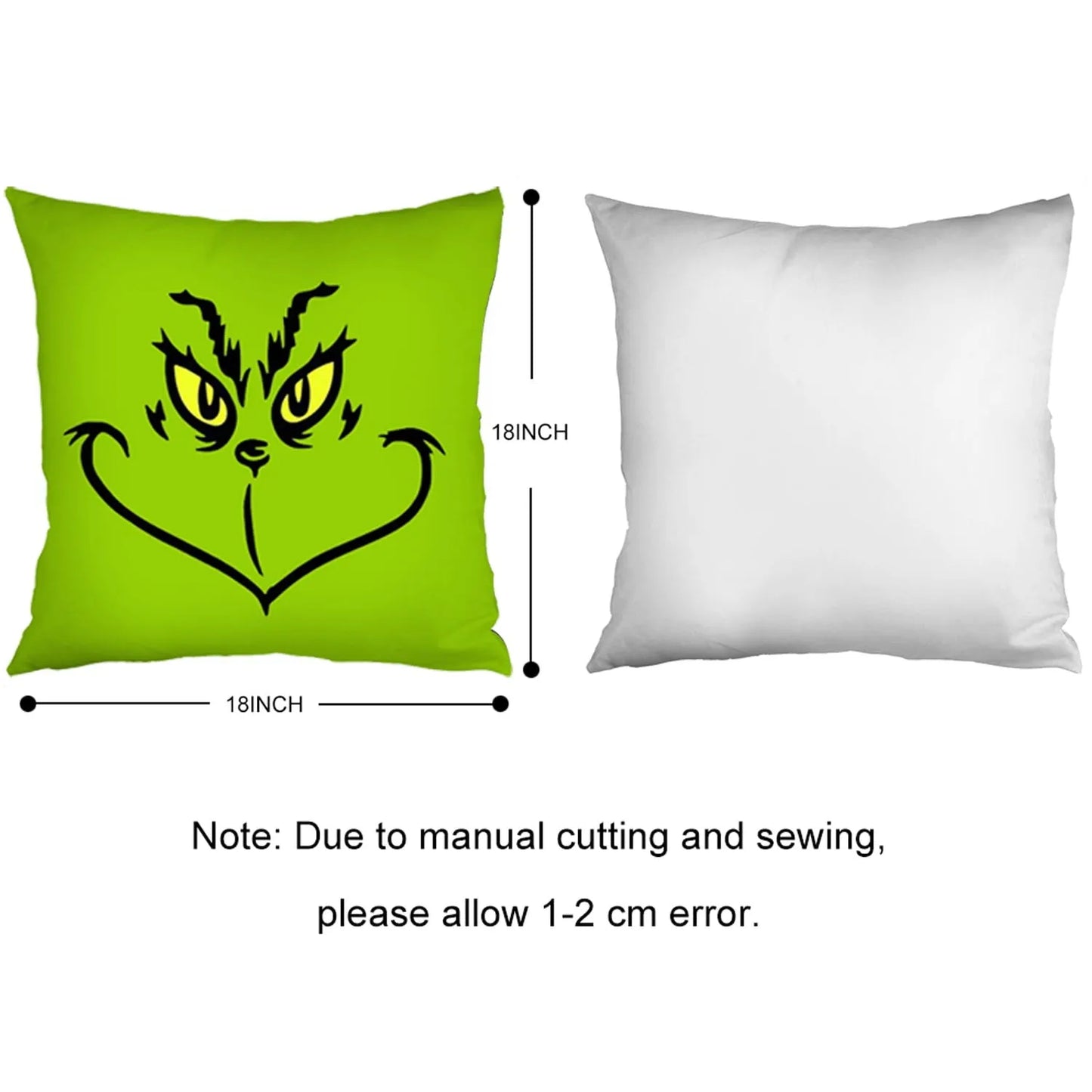 Set of 4 Christmas Pillow Covers 18x18 Inch – Festive Farmhouse Throw Pillowcases for Sofa & Couch Xmas Decor