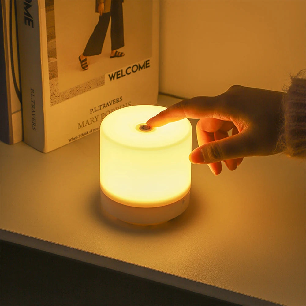 Touch Bedside Lamp with USB Charging – 3-Mode Dimmable LED Night Light for Bedroom, Eye Protection & Kids' Gift