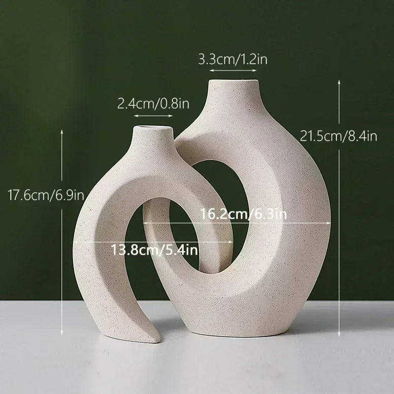 Nordic Ceramic Interlock Vase – Perfect for Bridal Showers, Weddings, Gifts, and Home Décor
