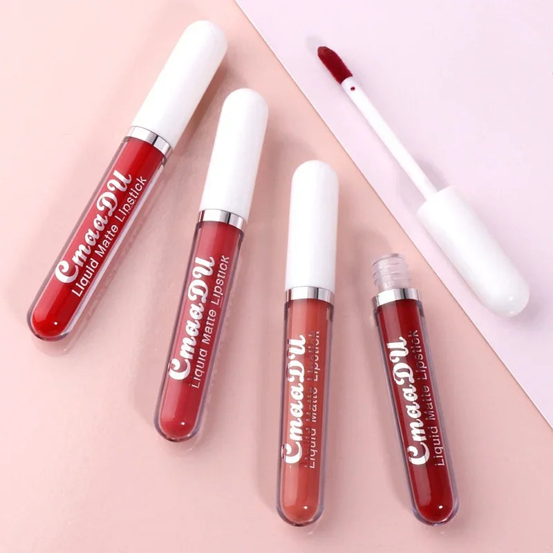 Velvet Matte Liquid Lipstick – Long-Lasting, Waterproof, Nonstick Red Lip Gloss for Bold Beauty