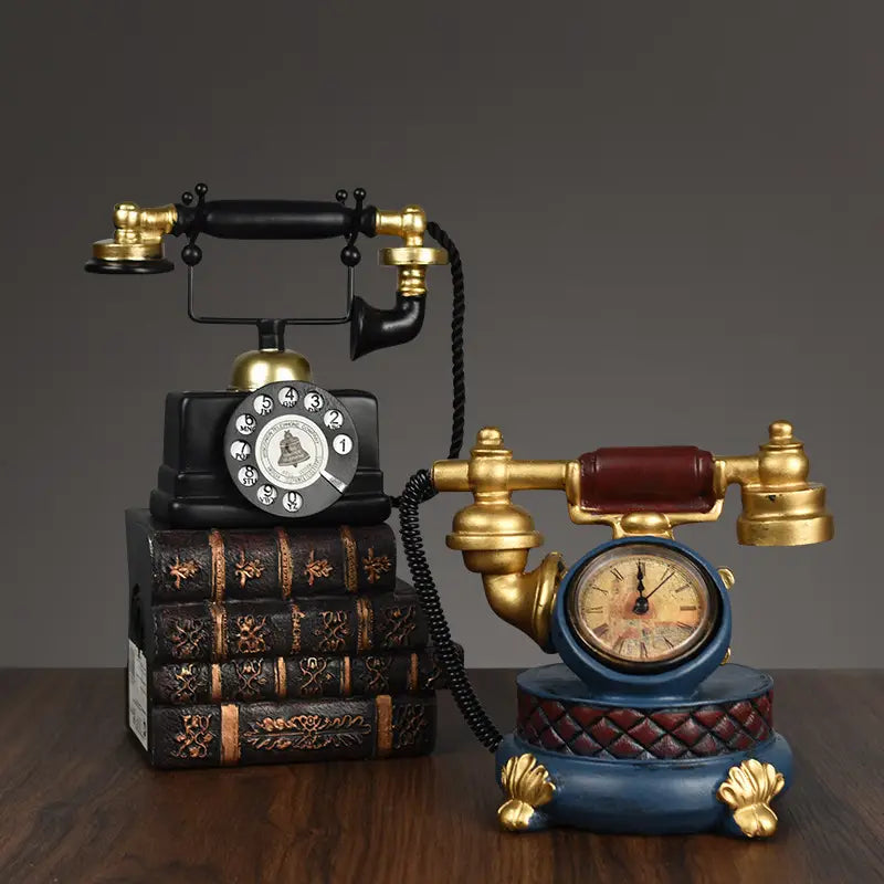 Vintage Decorative Telephone – Classic American Rotary Phone Replica, Handcrafted Resin for Study Room & Bookshelf Display