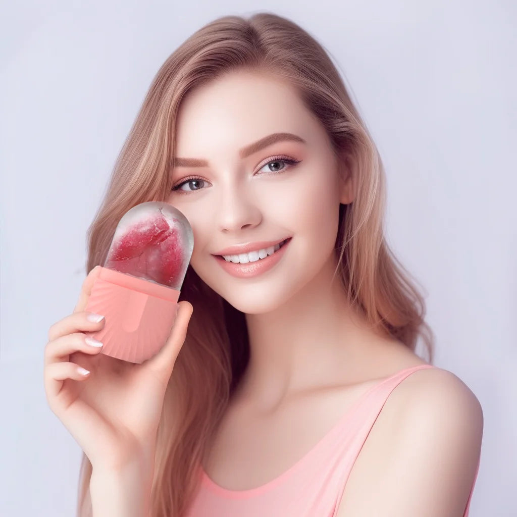 Silicone Ice Facial Roller – Face Lifting & Contouring Massager for Skin Care, Acne Reduction, and Eye Treatment