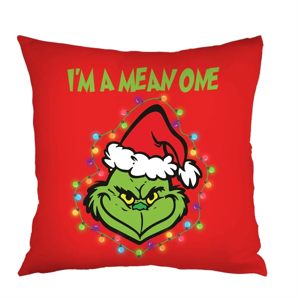 Set of 4 Christmas Pillow Covers 18x18 Inch – Festive Farmhouse Throw Pillowcases for Sofa & Couch Xmas Decor