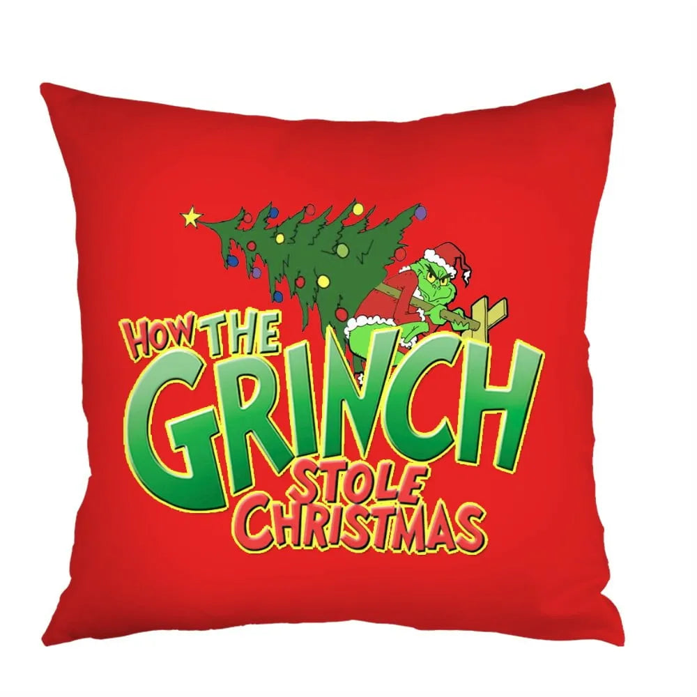 Set of 4 Christmas Pillow Covers 18x18 Inch – Festive Farmhouse Throw Pillowcases for Sofa & Couch Xmas Decor