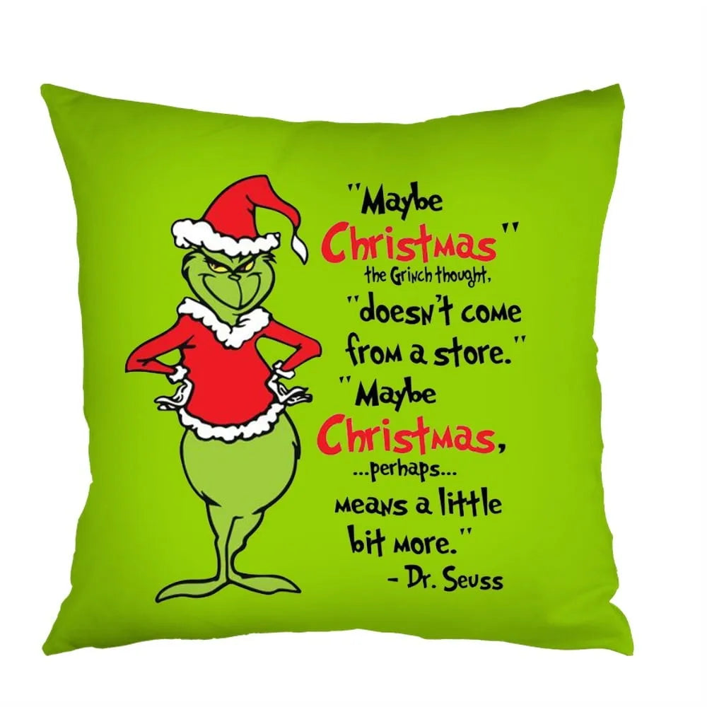 Set of 4 Christmas Pillow Covers 18x18 Inch – Festive Farmhouse Throw Pillowcases for Sofa & Couch Xmas Decor